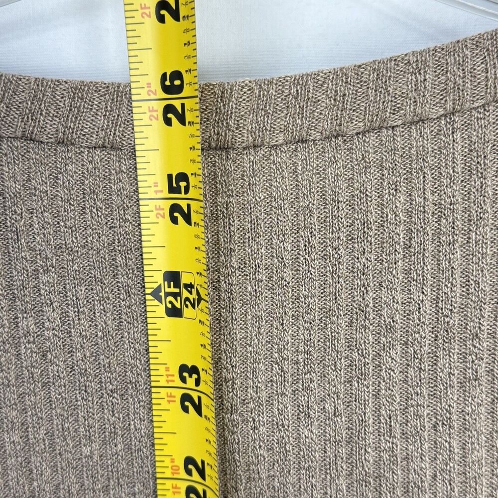 Womens Pale Khaki Rib Textured Henley Knit Top Size XL Long Sleeve Button - Picture 15 of 16